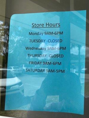 New store hours