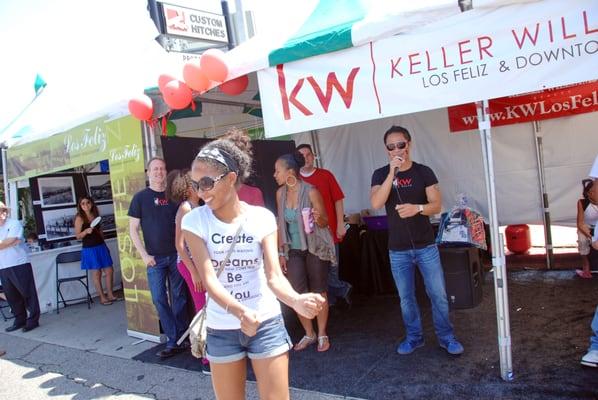 Dance competition at the Keller Williams Los Feliz Booth