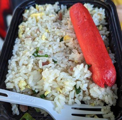 Fried rice with hotdog