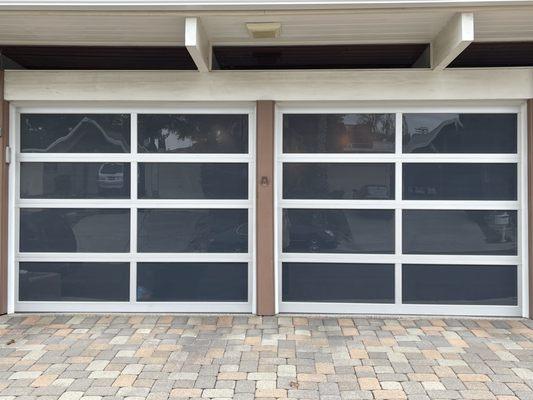 Tinting on our garage doors.