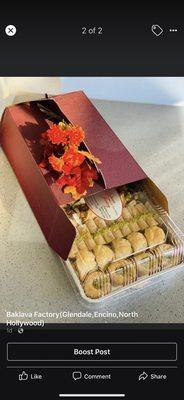 Gift box of mix baklava pastries.