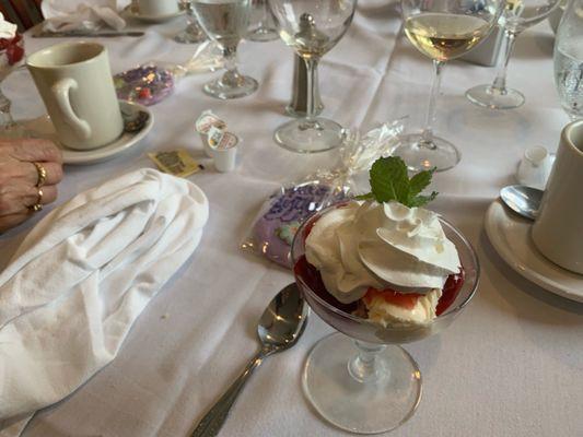 Strawberry parfait dessert selection