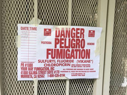 Higgins subcontracted Your Way Fumigation out of Van Nuys.  Both companies were very professional and handled the job well.