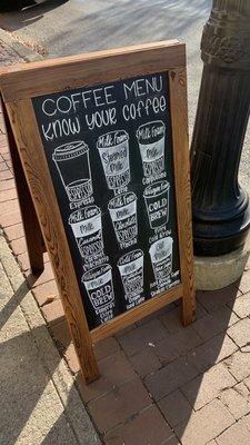 Outdoor sign:coffee science