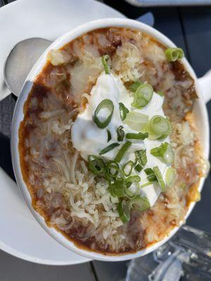 Bowl of Beef Chili Soup