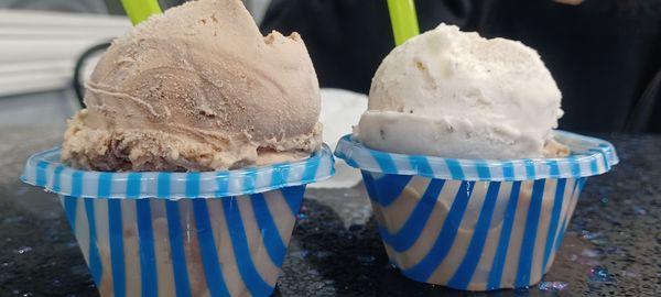 Hazelnut on the left. Canoli & biscoff on the right