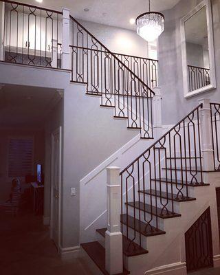 Custom staircase designed by Angels Ornamental.