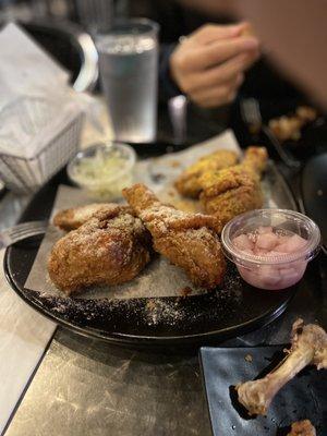 Crispy Fried Chicken with Honey Butter and Cheddar (half order)