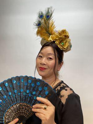 Not every headdress at the Lunar New Year Class was for Lunar New Year. This is for a special night out.