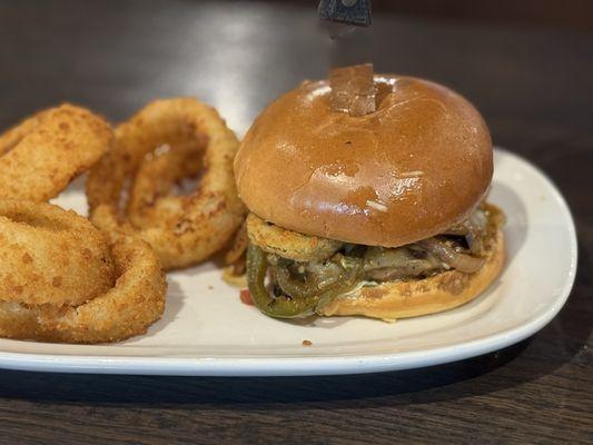 Jalapeo Heatwave and onion rings