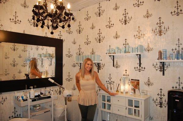 Owner Marlena Freeman inside her gorgeous spa suite.