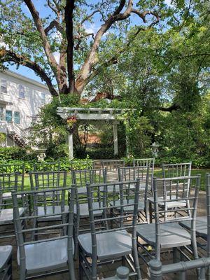 Ceremony space with florals by Jess