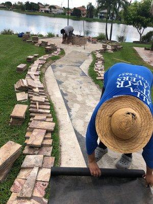 Paver repair.