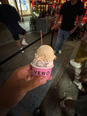 cookies and cream ice cream along with tiramisu ice cream