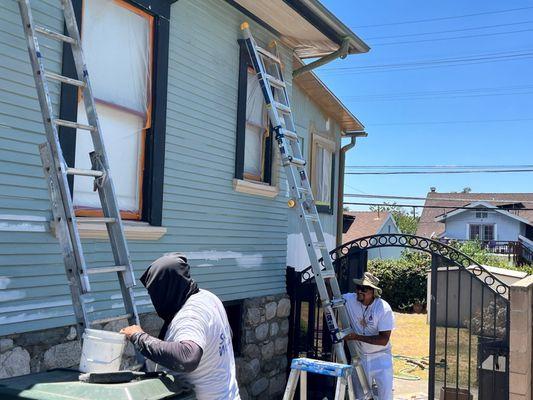 Careful prepping of my 100+ year old siding.