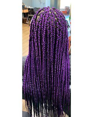 Purple box braids