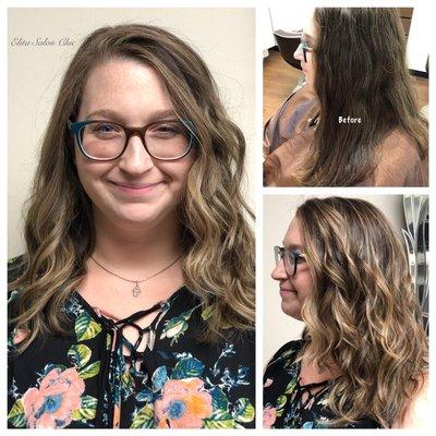 Before and after - Balayage, Haircut, Hairstyle  ‍