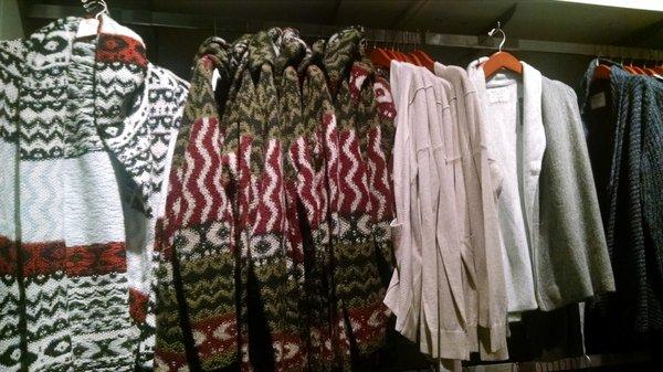 Nice sweaters to pair with a long maxi dress or a pair of pants.