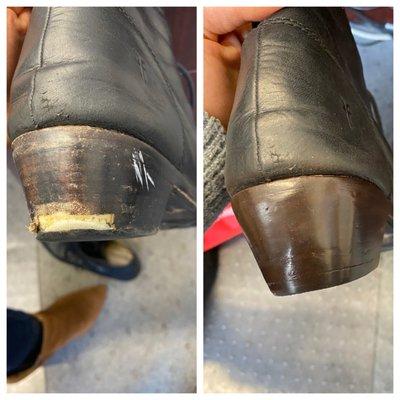 Awesome heel repair. So happy with the way these turned out!