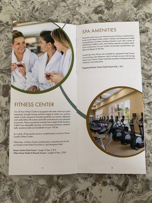 Fitness center fee for regular guests ($15)