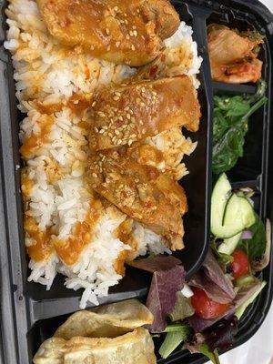 Spicy miso chicken bento box