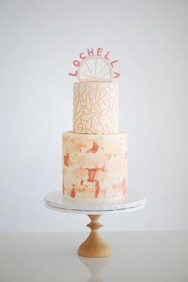 Coachella Inspired Two-Tier Cake