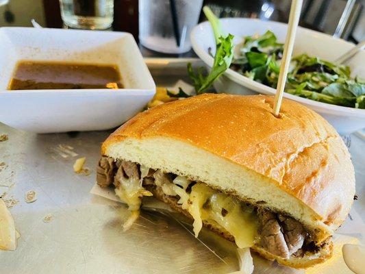 Belgian Beer French Dip Sandwich - needed horseradish. Best au jus I've ever had!