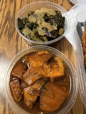 Yams and collard greens