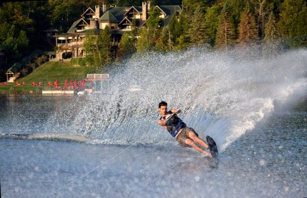 Slalom Skiing Lessons on Lake Placid with ADK Aquatics