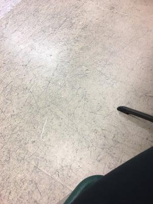 Here is the waiting room floor. Filthy, disgusting and unkept.