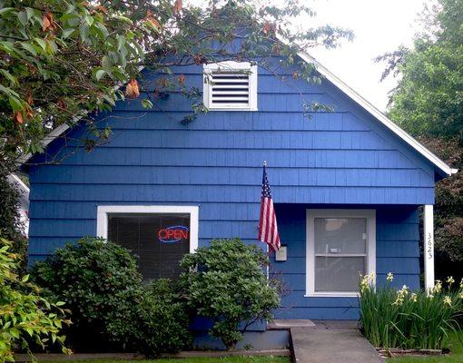 The Little Blue House on Colby Avenue in Everett,   WA.