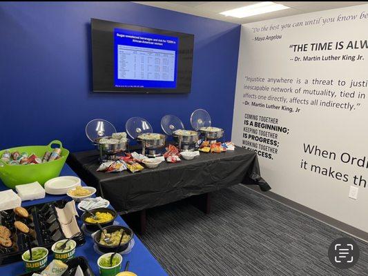 Subway sandwich stations and Cookie tray