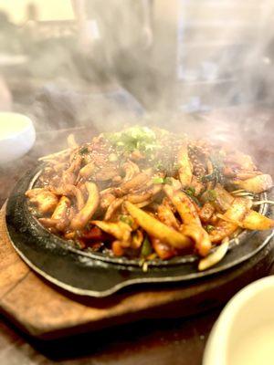 Stirfried Calamari (sizzling with rice cake)