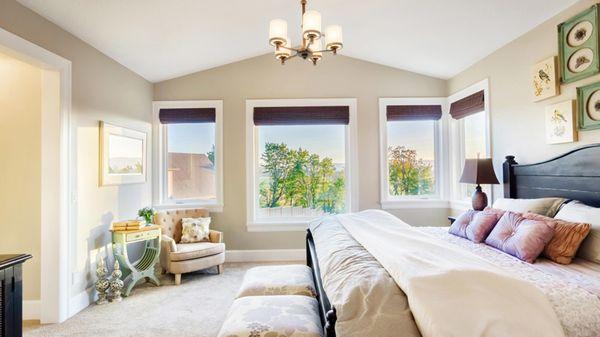 This clean bedroom looks lovely.