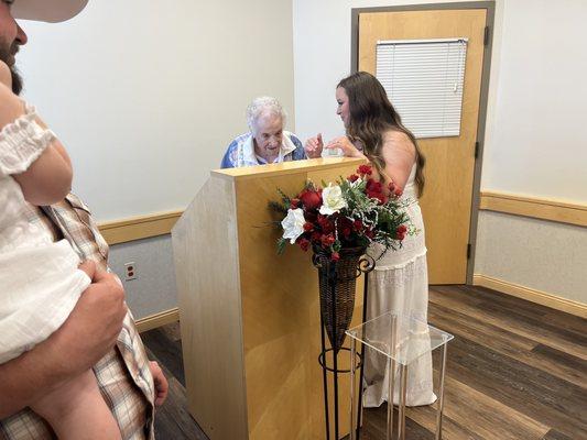 103 years old witnessing her great granddaughter get married