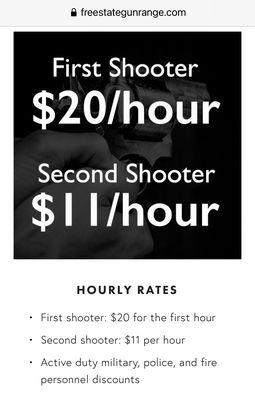 Cost to shoot directly from the website