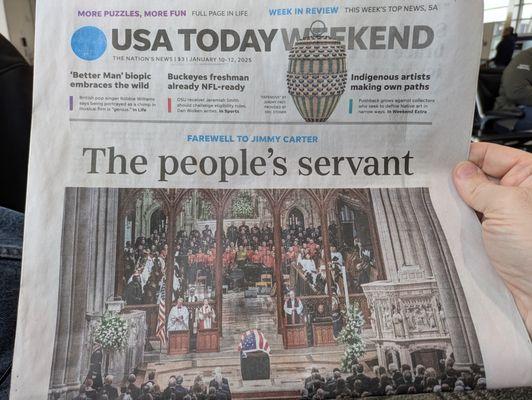 USA Today, spotted on a seat at the DTW Airport