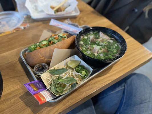 Large beef pho & bbq pork banh mi