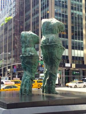 Titled 'Looking Toward the Avenue' Venuses are on either side of entrance to 1301 Avenue of the Americas. 7/20/16