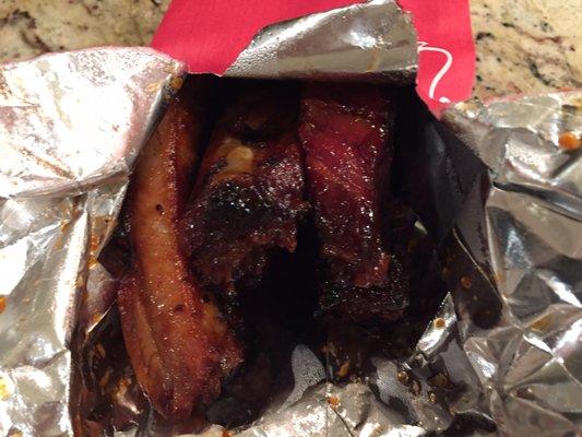 Small appetizer of Bar-B-Q spare ribs for only $6.95. Five giant, delicious ribs the best from any Chinese restaurant!