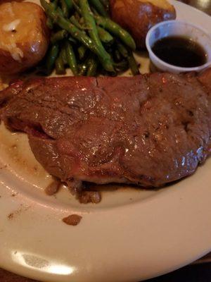 Grayish brown medium rare Prime rib.