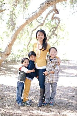 Dr. Park with her 3 boys.