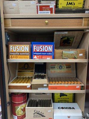 Finest cigars in town . Cohiba , Romeo y Julieta and more