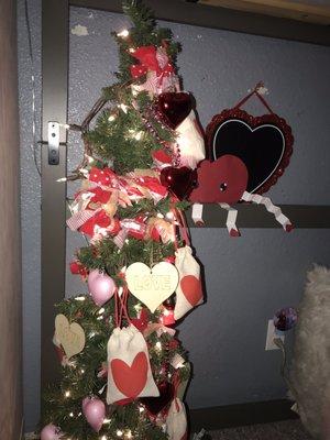 My Girls Valentines tree Decorated.