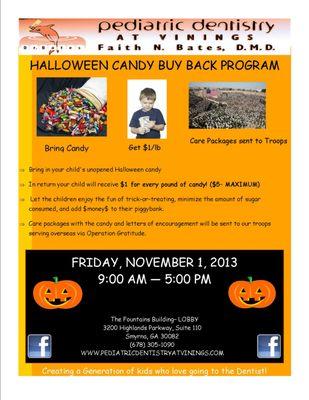 Halloween Candy Buy Back Program- 2013.