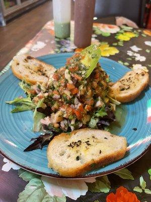 Stuffed Avocado with octopus