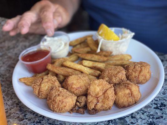 Fried scallops