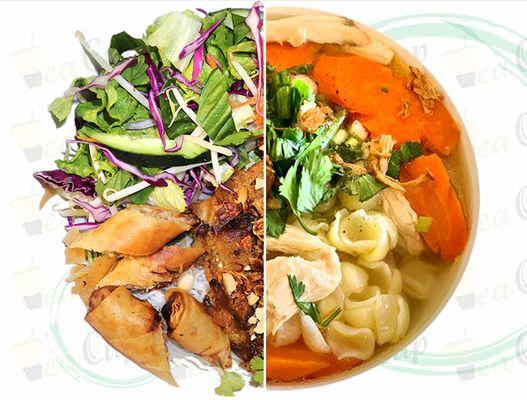 Grilled Pork Vermicelli Salad bowl or Delicious Vietnamese Chicken Soup