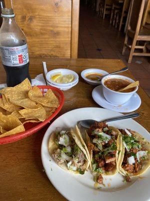 Soft tacos  Carnitas, el Pastor, Chorizo