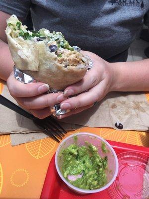 Chicken Burrito 4 oz. Guacamole